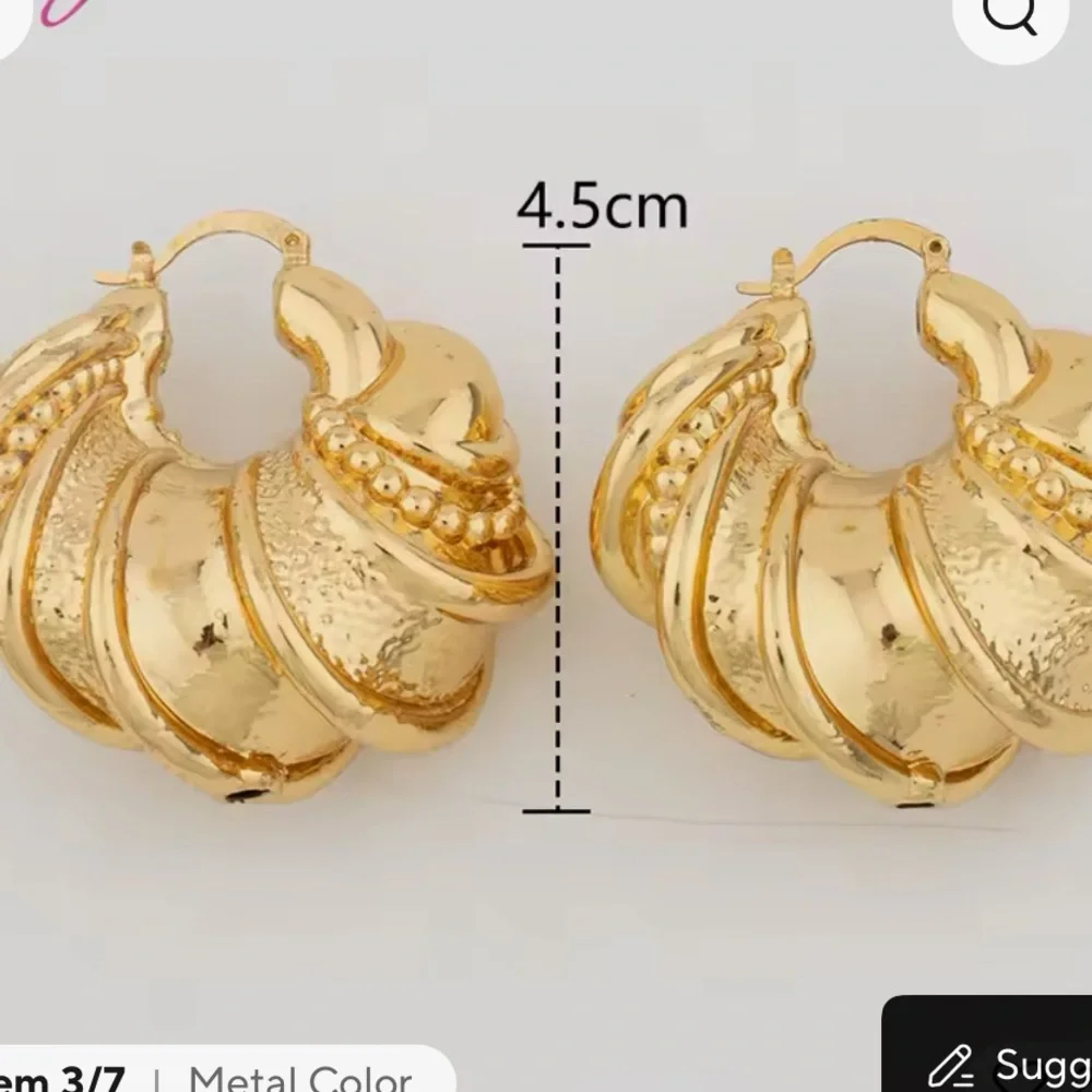 African 18K Gold Plated hoop Earrings - Picture 2 of 2